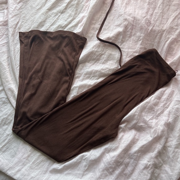Brown wide leg cutout pants - Picture 7 of 7